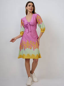 Robe midi d'été pour femme en mousseline de soie, sans manches, à imprimé floral, avec ourlet à volants, respirante, impression numérique - Product Image 6