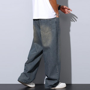 Fabricant de pantalons en jean amples pour hommes sur mesure, jeans vintage surdimensionnés, jeans streetwear de haute qualité, jeans amples - Product Image 2