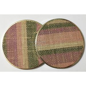 Posavasos de yute turquesa coloridos Diseño moderno hecho a mano Bordes de latón Posavasos tejidos Set de fibra natural para cada ocasión - Product Image 2