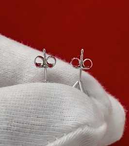 Boucles d'oreilles rondes en argent sterling 925 avec diamants Moissanite VVS, coupe ronde, pour femmes, bijoux de luxe pour mariée - Product Image 3