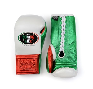 No Boxing No Life Guantes de Boxeo Estilo Mexicano, Guantes de Entrenamiento con Cordones, Guantes de Boxeo Personalizados, Material de Cuero Vacuno para Adultos - Product Image 1