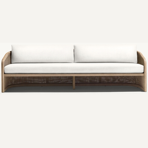 Lucia <b>sofa</b> furniture made of teak wood frame and <b>rattan</b> weaving, simple modern style, suitable for <b>outdoor</b> use, soft for sitting - Product Image 1