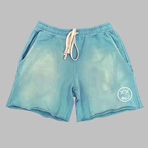 Shorts de Hombre de Alta Calidad, Estilo Americano, con Efecto Deslavado, Parches con Impresión Personalizada y Lavado Ácido, Estilo Urbano - Product Image 2