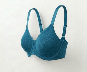 Soutien-gorge à armatures pour femme, vert sarcelle, bonnet complet, sans couture, avec bordure en dentelle, bretelles réglables, fermeture dos en Y, pour usage quotidien - Product Image 4