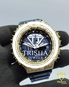 VVS Moissanite <b>Diamond</b> Spike Bezel <b>Watch</b> in 925 Sterling Silver Luxury Iced Out Statement Timepiece - Product Image 4