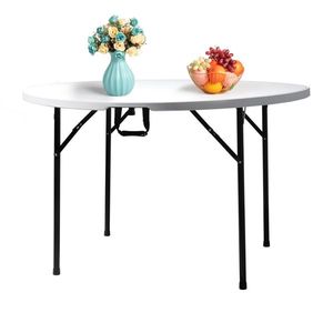 Table utilitaire pliante ronde d'extérieur blanche de 48 pouces, remplace 94515737, blanche - Product Image 4