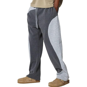 Pantalon de jogging streetwear pour homme, coupe ample, bicolore, taille élastique avec cordon de serrage, décontracté, tendance, à blocs de couleur asymétriques - Product Image 6