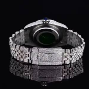 Luxury Vintage Daily Diamond <b>Watch</b> Stainless Steel Round <b>Case</b> 46mm Analog Roman Numeral Quartz Movement Deployment Clasp - Product Image 3