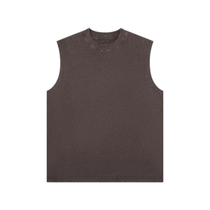 Gilet sans manches délavé et vieilli pour homme, 100 % coton respirant, écologique, style rétro urbain, coupe ample, décontracté - Product Image 5