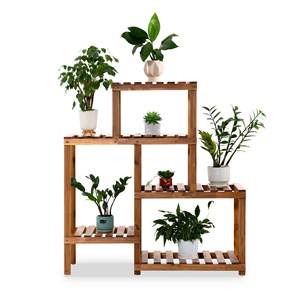 Estante de Madera para 8 Macetas, Diseñado con un Diseño de Múltiples Niveles, Permite un Organizado de Plantas en Interiores o Exteriores - Product Image 6