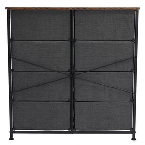 Cassettiera a 4 livelli con 8 cassetti in tessuto facili da aprire, struttura in metallo e piano in legno per la cameretta dei bambini - Product Image 6