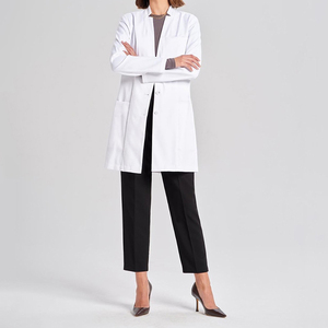 Bata de Laboratorio Médica de Alta Calidad, Manga Larga, Uniforme de Algodón para Hospital, Ropa de Trabajo Unisex, Colores Personalizables, Servicio OEM con Logotipo - Product Image 3