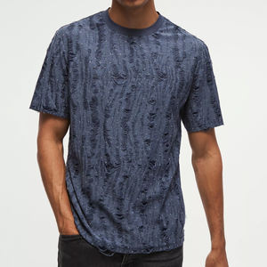 T-shirt vintage pour homme, style streetwear décontracté, coton, coupe ample, OEM - Product Image 1