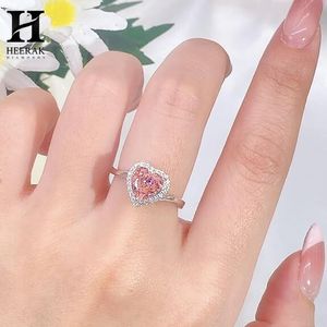 Bague de promesse personnalisée en or avec saphir rose en forme de cœur et halo de moissanite, tige torsadée, bijoux fins en gros - Product Image 3