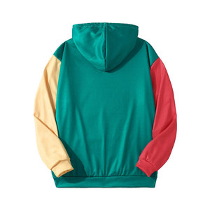 Sudadera con Capucha para Hombre, Diseño Color Block, Manga Raglán, Estilo Casual, Corte Regular, Verde, Amarillo, Rojo - Product Image 2