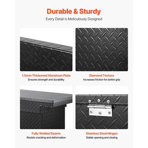 Cassetta Portautensili in Alluminio Rinforzato per Camion 72x20x14 con Texture a Diamante, Ideale per Cassone Camion, Camper e Rimorchi - Product Image 3