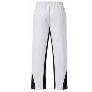 Custom Design Grey Fleece Casual Trousers Elastic Drawstring Waist Relaxed Straight Leg Sweatpants Winter <b>Lounge</b> Wear <b>For</b> <b>Mens</b> - Product Image 3
