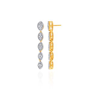 GLEAMORA ENTERPRISE Modern Long <b>Dangle</b> 18K Yellow Gold Women's <b>Earrings</b> Lab Grown Brilliant <b>Diamond</b> Accents Trendy OEM ODM - Product Image 3