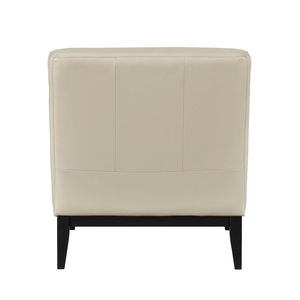 Lussuosa Poltrona in Pelle Beige con Cuscino Resistente e Schienale in Legno Massello, Comodo Arredo per Soggiorno - Product Image 5