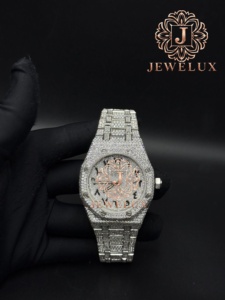 Reloj de Pulsera de Lujo con Diamantes Moissanite Estilo Hip Hop, con Empaque Personalizado para Mayoristas y Exportadores de Joyería, Disponible para la Venta - Product Image 2