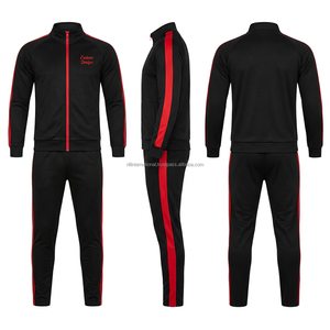 Men Gray Maroon Striped Tracksuit <b>Full</b> <b>Zip</b> <b>Hoodie</b> With Side Pockets Casual Wear Autumn Season Polyester Cotton Blend Regular Fit - Product Image 3