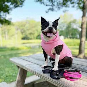 Sudadera con Capucha para Perro, Color Rosa, Otoñal, Pequeña, Cálida, con Anillo en O para Correa, 100% Algodón, Ecológica, Chaleco de Forro Polar Resistente al Viento - Product Image 3