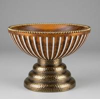 Ensemble de vases de table en bronze faits à la main avec bordure dorée et couvercles