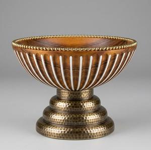 Ensemble de vases de table en bronze faits à la main avec bordure dorée et couvercles - Product Image 4