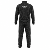 Survêtement sportif RONAL pour homme, coupe droite, imprimé géométrique noir et blanc, respirant, idéal pour l'automne, avec pantalon évasé