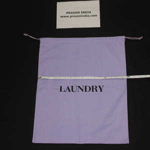 Purple COtton Drawstring <b>laundry</b> <b>bags</b> size standard 50x40 cms reusable and washable - Product Image 4