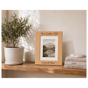 Personalized Wooden <b>Photo</b> <b>Frame</b> Oak Finish Laser Engraved Picture <b>Frame</b> Wall Mount Tabletop for <b>Wedding</b> <b>Gift</b> <b>Photo</b> <b>Frame</b> - Product Image 1