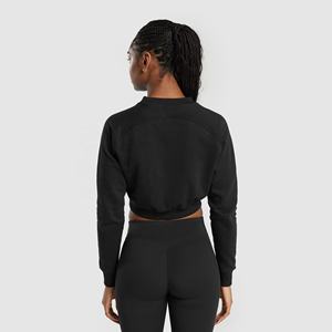 Sudadera Corta de Invierno Personalizada para Mujer, Tejida, 100% Algodón, Transpirable, de Manga Larga, Estilo Urbano - Product Image 4