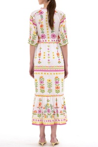 Nuevo Vestido Casual Clásico para Mujer, Talla Grande, Silueta en A, 100% Algodón Chifón, Estampado Floral, con Bolsillos Laterales, Largo hasta la Rodilla - Product Image 3