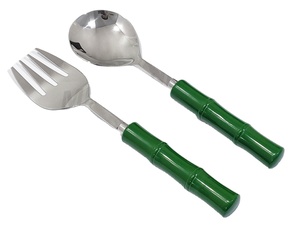 Juego de Cubiertos de Acero Inoxidable con Mango de Bambú, Ecológico, Duradero, Elegante, para el Hogar, Restaurantes y Eventos - Product Image 1