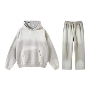 Ensemble de vêtements de sport unisexe 100% coton 465GSM, polaire épaisse, lavé à l'acide, jogging personnalisé de haute qualité, sweat à capuche d'hiver - Product Image 2