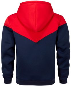 Sweat à capuche décontracté pour homme en molleton avec empiècements, pull sportif épais 320 g/m², sweat à capuche tendance avec poche kangourou, mélange 100 % coton - Product Image 3