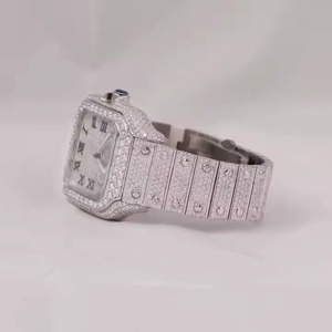 Montre Hip-Hop Unisexe de Luxe Dernière Génération, Sertie de Diamants Brillants Ronds en Moissanite DVVS, Mouvement Quartz Personnalisé, Marque Seiko - Product Image 3