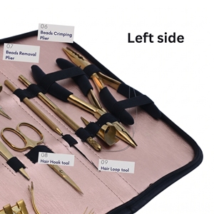Kit d'outils pour salon de pose d'extensions capillaires, usage commercial, en acier inoxydable de qualité chirurgicale, pince à micro-perles pour le retrait et la coupe des fils - Product Image 5