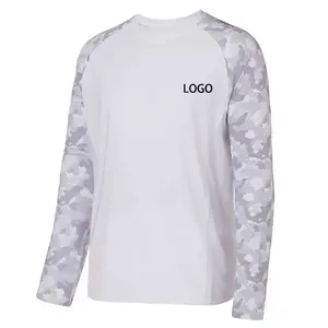 เสื้อยืดแขนยาวลายพรางสีน้ำเงินสำหรับผู้ชาย แห้งเร็ว ผลิตจากผ้าโพลีเอสเตอร์ถัก เสื้อยุทธวิธี - Product Image 2