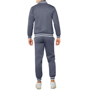Men's Breathable 100% Polyester Fleece 2-Piece Tracksuit Set <b>Hooded</b> Full-<b>Zip</b> Drawstring Closure Side Pockets Streetwear Jogging - Product Image 2