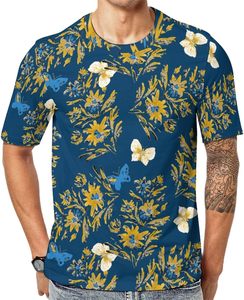 เสื้อยืดผู้ชายลายดอกไม้ฮาวาย ลายทาง สำหรับฤดูร้อน สไตล์ชายหาด แขนสั้น ลำลอง - Product Image 2