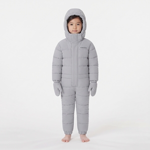 Hawk Eye Infant One Piece Snowsuit Gray Hooded Windproof Synthetic Fill Jumpsuit for <b>Toddlers</b> - Product Image 1
