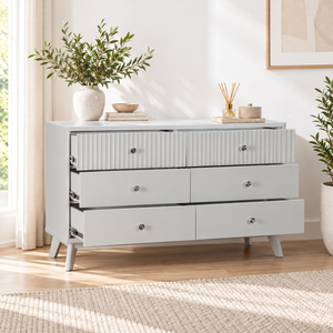 Cómoda de madera EVEREST Collection con 6 cajones, construcción de madera de pino, acabado personalizado para un almacenamiento elegante en el hogar - Product Image 1