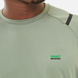 ไนมัตเสื้อยืดคอกลมสีทึบสำหรับผู้ชาย แห้งเร็ว ผ้าถักโพลีเอสเตอร์ สแปนเด็กซ์ ชุดลำลองสำหรับฤดูร้อน - Product Image 3