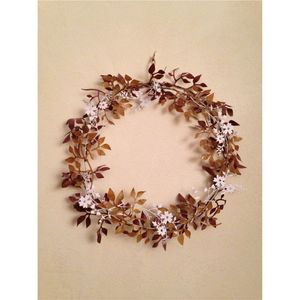 Guirnalda de Metal Rústica para Pared, Adorno Floral con Hojas, Acabado en Cobre, Arte en Hierro, para Decoración de Interiores y Exteriores, Eventos, Fiestas, Regalo - Product Image 5