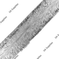 UA Supplies Couteau de survie professionnel forgé à la main en acier Damas à lame pleine, de haute qualité, pour la vente en gros, DIY, OEM/ODM, avec manche en mosaïque motif plume de palmier
