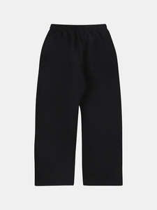 Men's Black Cotton Sweatpants Elastic Waist Casual Knitted Midweight Autumn Wear - Product Image 2