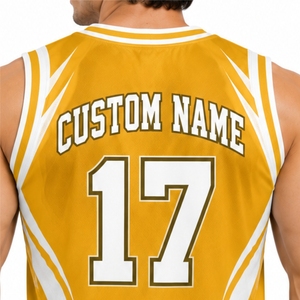 Maillot de basket personnalisé pour homme, col en V, sans manches, anti-humidité, imprimé motif 3D, nom et numéro, coupe athlétique, respirant - Product Image 5