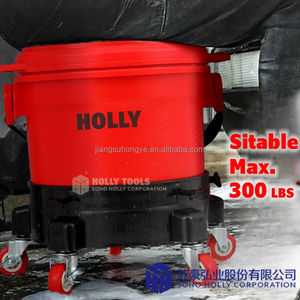 Seau à eau de jardin roulant Kit de seau de jardin à rouleaux de 5 gallons Capacité de 300 lbs Roulette Dolly Couvercle Poignée portable Seau de plantes de ferme - Product Image 3