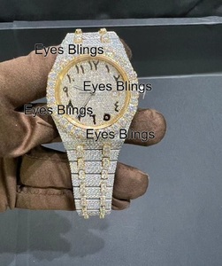 High Quality Luxury Hip Hop Bling <b>Watch</b> with Moissanite Diamond Style Stainless Steel Band <b>Waterproof</b> - Product Image 1